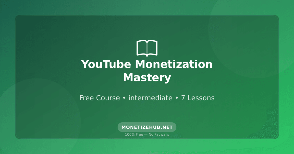 YouTube Monetization Mastery — Free Course with Certificate | MonetizeHub